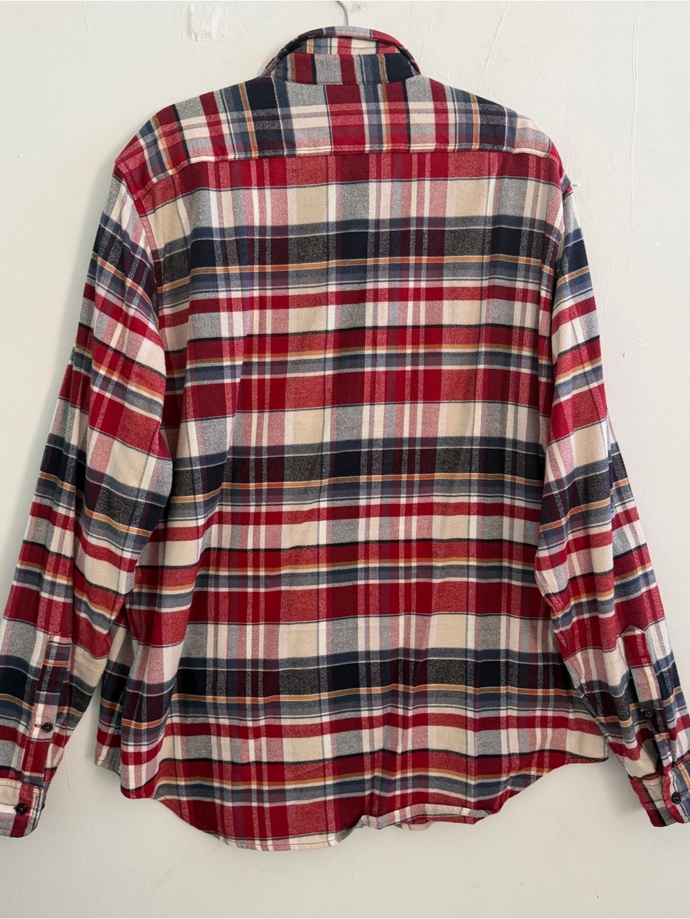 NEW Lacoste Men's Red Blue Plaid Flannel Shirt Button Down XLARGE - Picture 8 of 11